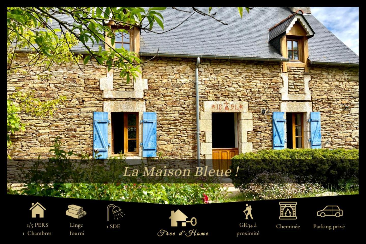 La Maison Bleue,Authenticite, Nature, Simplicite, 2-5 Personnes, Moelan Sur Mer エクステリア 写真